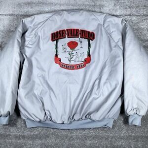 Vintage West Ark Bomber Jacket Vale‎ Tudo Men's 2XL XXL Gray Martial Arts MMA